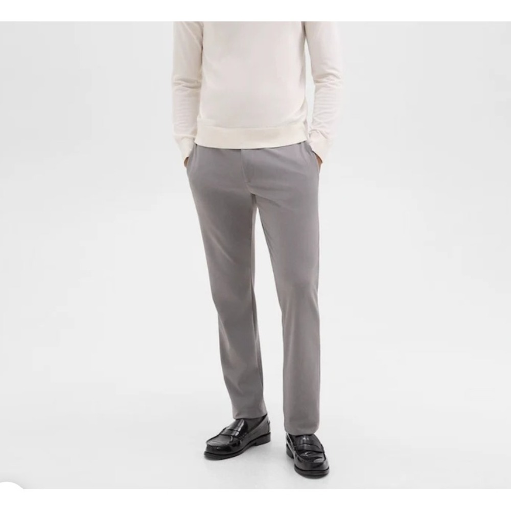 Theory Zaine Patton Plus Slim Fit Chino Gray Taupe Size 34 N0274201
